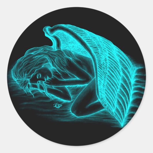 Sticker Rond Un ange endormi (Devant)