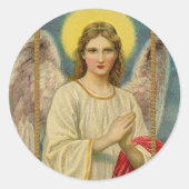 Sticker Rond Un Ange Semblait Noël Victorien (Devant)