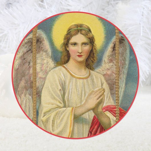 Sticker Rond Un Ange Semblait Noël Victorien