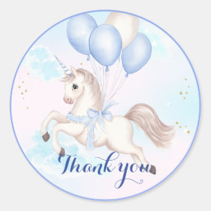 Sticker Rond Un anniversaire magique avec une licorne