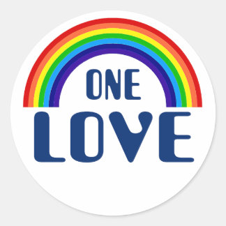 Sticker Rond Un arc-en-ciel d'amour