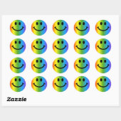 Sticker Rond Un arc-en-ciel souriant, un visage joyeux (Feuille)