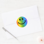 Sticker Rond Un arc-en-ciel souriant, un visage joyeux (Enveloppe)