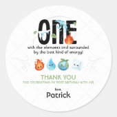 Sticker Rond Un avec les éléments premier anniversaire (Devant)