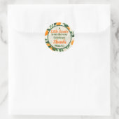 Sticker Rond Un Baby shower À Thème Orange Un Peu Sucré (Sac)