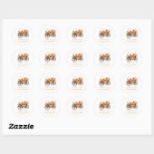 Sticker Rond Un Baby shower D'Automne Un Peu Citrouille Neutre (Feuille)