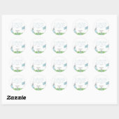 Sticker Rond Un Baby shower De Golf Un Peu Bleu (Feuille)