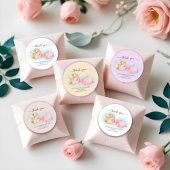 Sticker Rond Un Baby shower de petite fille doux