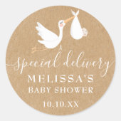 Sticker Rond Un Baby shower spécial de livraison/aspersion (Devant)