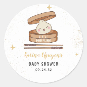 Sticker Rond Un Baby shower Un Peu Déroulant