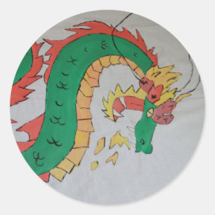 Sticker Rond Un bâton de dragon