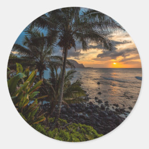 Sticker Rond Un beau coucher de soleil 2