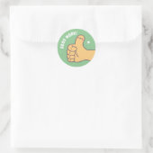 Sticker Rond Un Beau Travail Pouce Vers Une Récompense Positive (Sac)