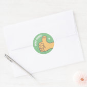 Sticker Rond Un Beau Travail Pouce Vers Une Récompense Positive (Enveloppe)