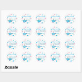 Sticker Rond Un bébé brasse Blue Teacup Baby Boy Shower (Feuille)
