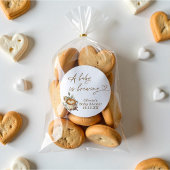 Sticker Rond Un Bébé Brasse Du Baby shower De Café