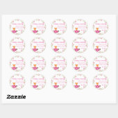 Sticker Rond Un bébé brasse rose Teacup Girl Douche (Feuille)