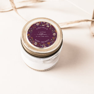Sticker Rond Un Bébé Petite Fleur Sauvage