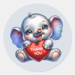 Sticker Rond Un bel éléphant de Merci