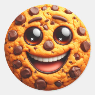 Sticker Rond Un biscuit souriant.