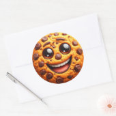 Sticker Rond Un biscuit souriant. (Enveloppe)