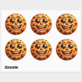 Sticker Rond Un biscuit souriant. (Feuille)