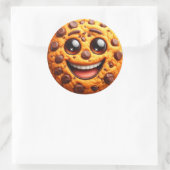 Sticker Rond Un biscuit souriant. (Sac)