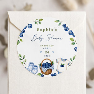 Sticker Rond Un bleuets mignon tout bleu aquarelle doux comme u