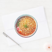 Sticker Rond Un bol de nouilles Ramen (Enveloppe)
