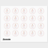 Sticker Rond Un Bunny Pastel Printemps Lapin Rose Anniversaire (Feuille)