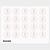 Sticker Rond Un Bunny Pastel Printemps Lapin Rose Anniversaire  (Feuille)