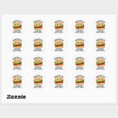 Sticker Rond Un Burger Sans Fromage Comme Un Hug Sans Squeeze (Feuille)