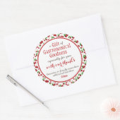 Sticker Rond "un cadeau de bonté gastronomique" cerises rouges (Enveloppe)