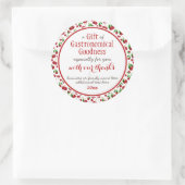 Sticker Rond "un cadeau de bonté gastronomique" cerises rouges (Sac)