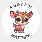 Sticker Rond Un Cadeau Personnalisé Pour Noël (Devant)