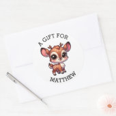 Sticker Rond Un Cadeau Personnalisé Pour Noël (Enveloppe)