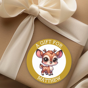 Sticker Rond Un Cadeau Personnalisé Pour Noël