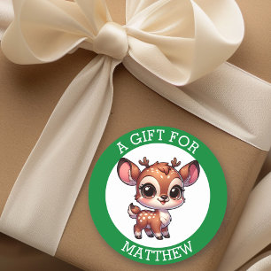 Sticker Rond Un Cadeau Personnalisé Pour Noël