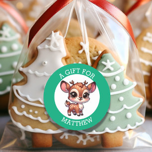 Sticker Rond Un Cadeau Personnalisé Pour Noël