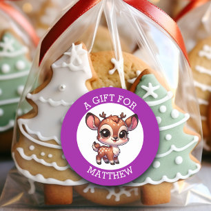 Sticker Rond Un Cadeau Personnalisé Pour Noël