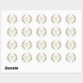 Sticker Rond Un cadeau pour vous certificat cadeau Wreath (Feuille)