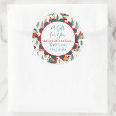 Sticker Rond Un cadeau pour vous | Dormir Enfants Noël (Sac)