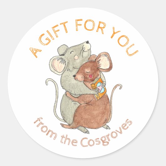 Sticker Rond Un Cadeau Pour Vous Souris De Souris (Devant)