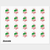 Sticker Rond Un Caméléon pour la Saint-Valentin (Feuille)