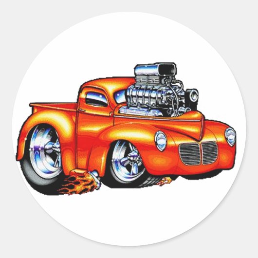 Sticker Rond Un camion chaud (Devant)