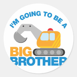 Sticker Rond Un Camion De Digger Va Être Un Grand Frère