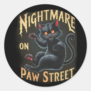 Sticker Rond Un cauchemar dans l'obscurité de la rue