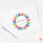 Sticker Rond Un Cercle de Crayons de Couleur (Enveloppe)
