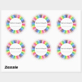 Sticker Rond Un Cercle de Crayons de Couleur (Feuille)