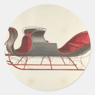 Sticker Rond Un Cheval Sleigh Open - Fred Weiss